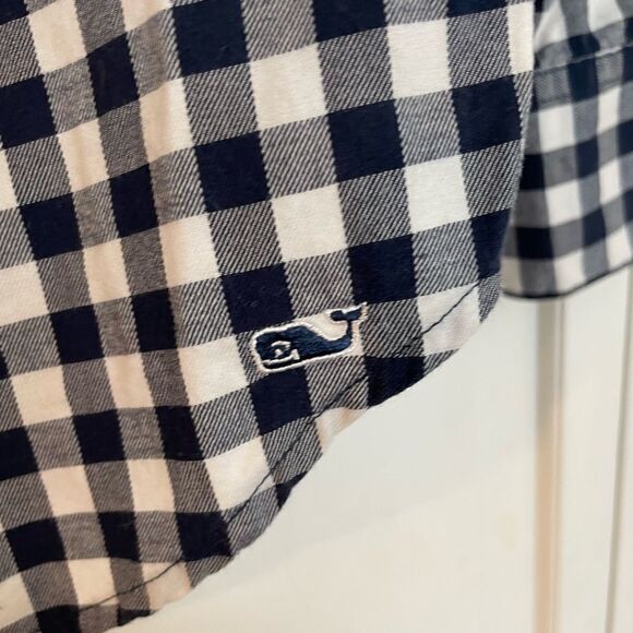 Vineyard vines womens navy gingham button front pocket shirt size xs - Picture 3 of 6